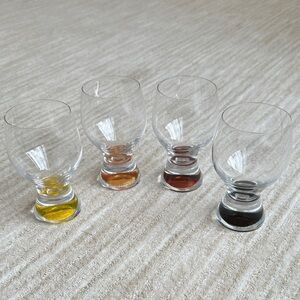 Vintage Set of 4 Colony Calypso Multi Color Drinking Glasses - Cocktail Tumblers